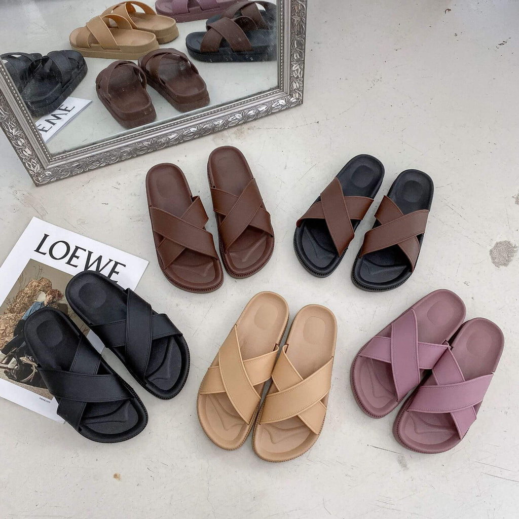 Platform Cross-Strap Sandals