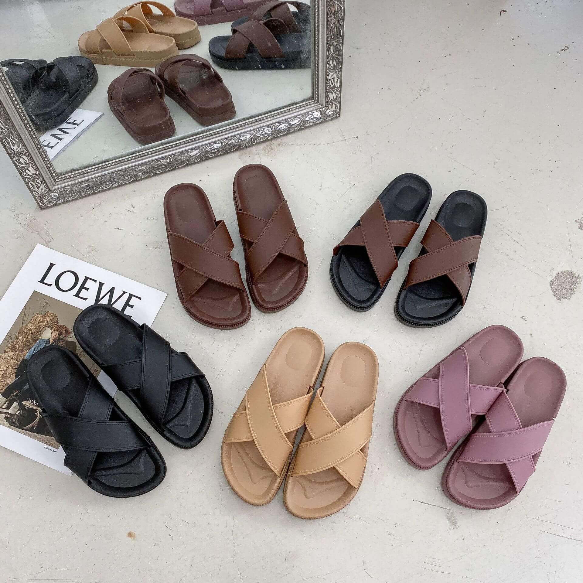 Platform Cross-Strap Sandals