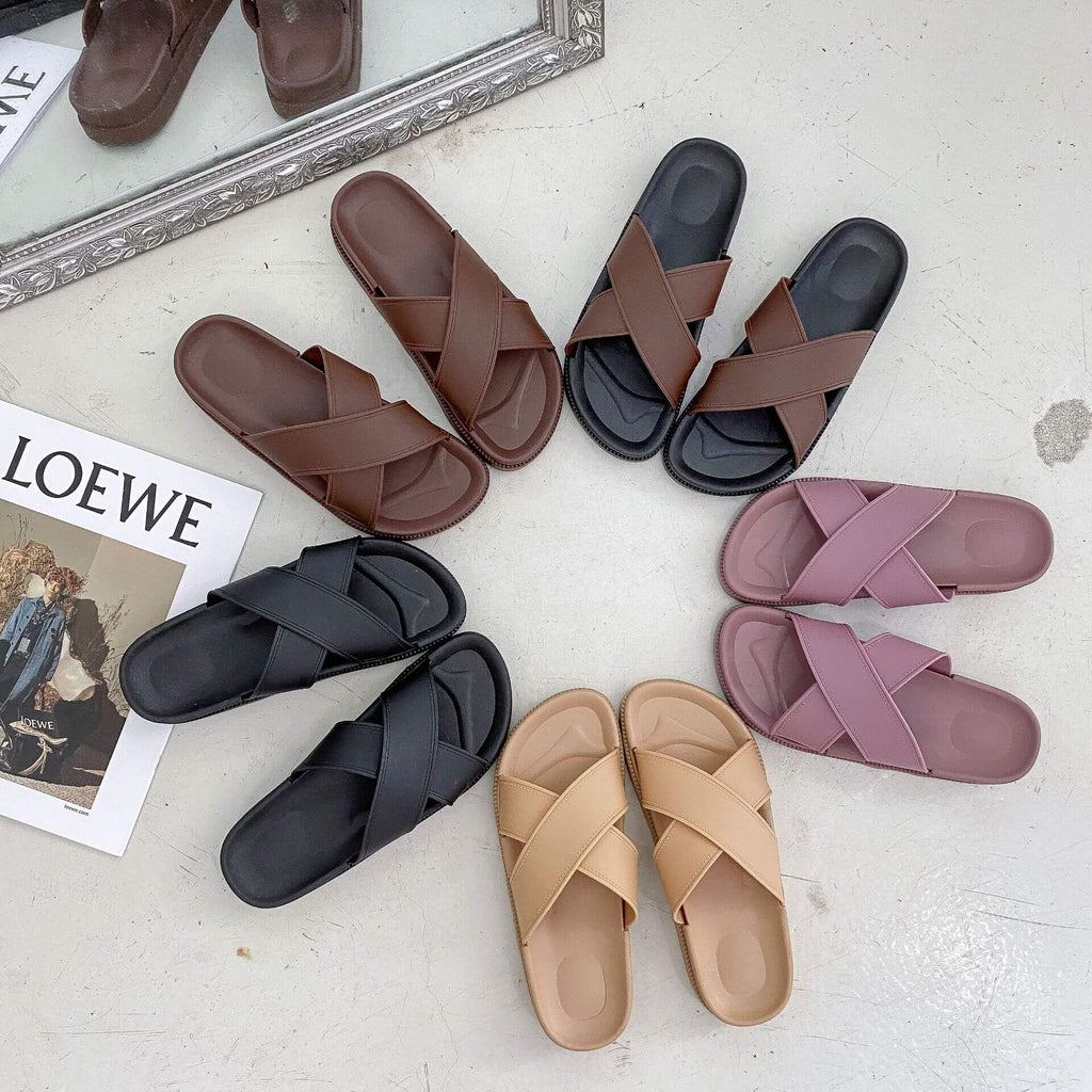 Platform Cross-Strap Sandals