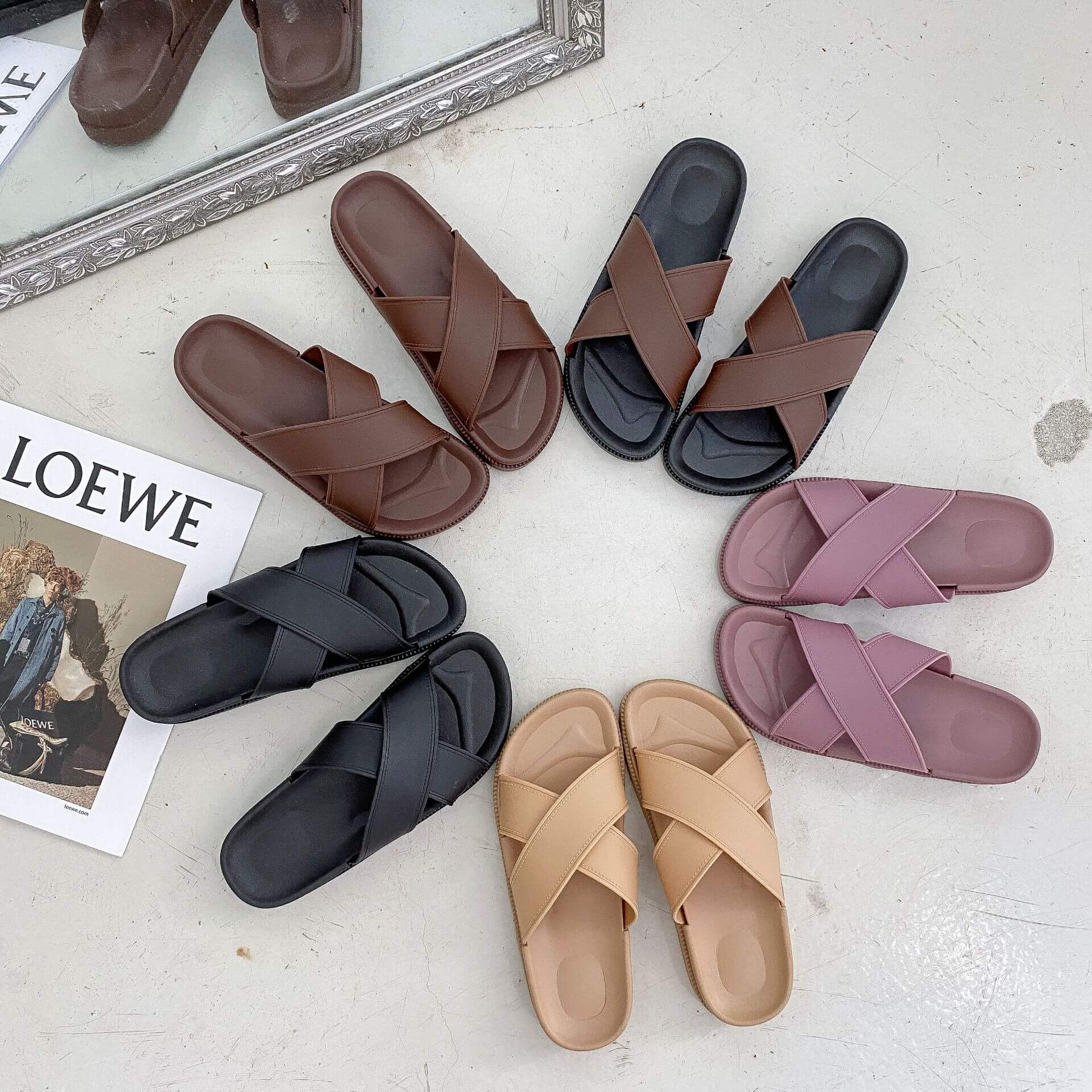 Platform Cross-Strap Sandals