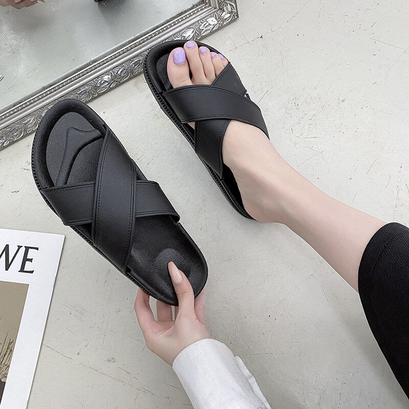 Platform Cross-Strap Sandals