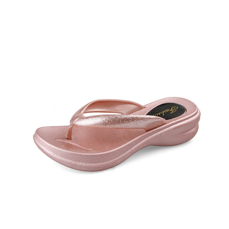 Glittery Platform Flip-Flops