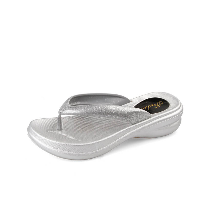 Glittery Platform Flip-Flops