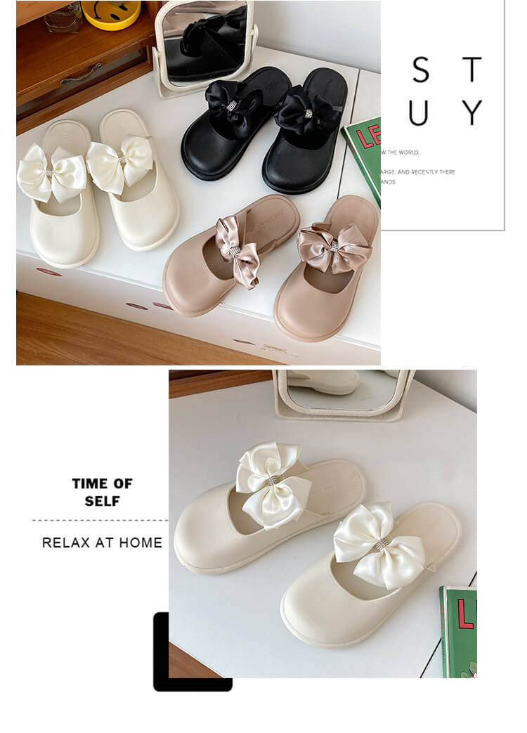 Mule Sandals With Bow