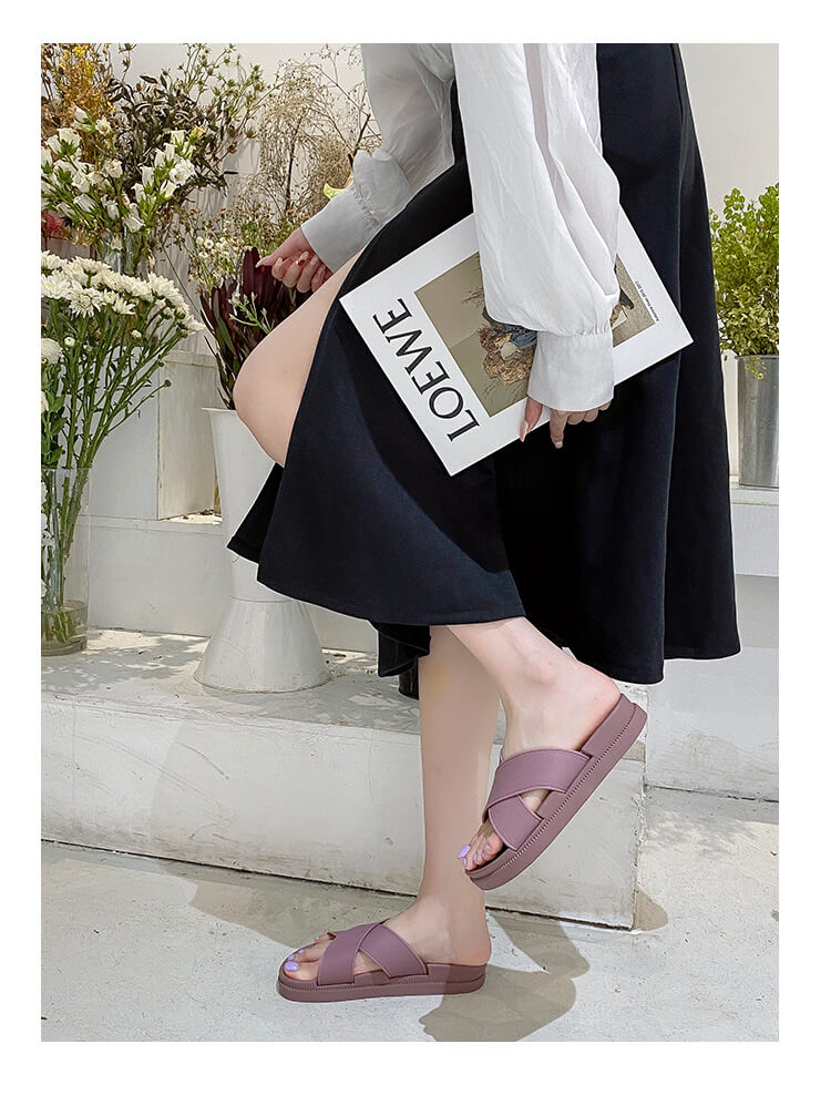 Platform Cross-Strap Sandals