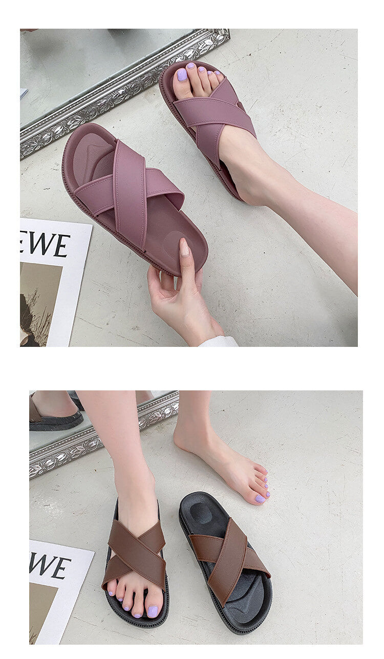 Platform Cross-Strap Sandals