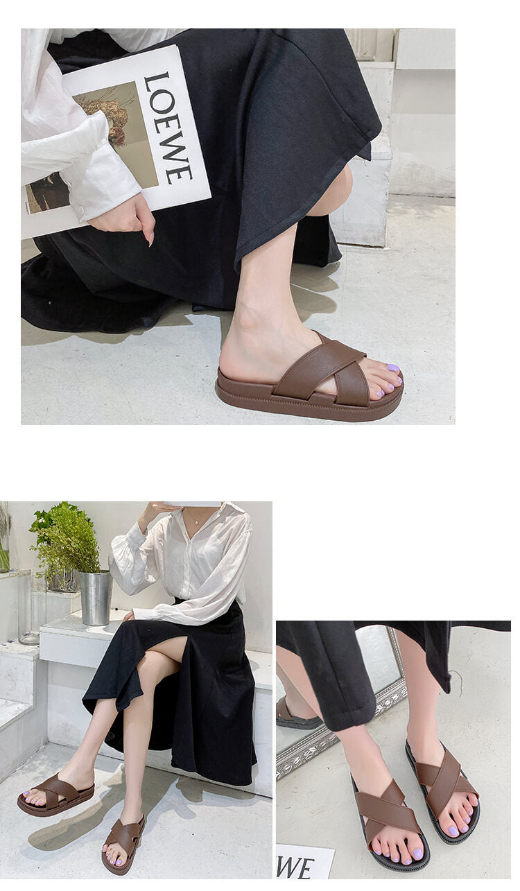 Platform Cross-Strap Sandals